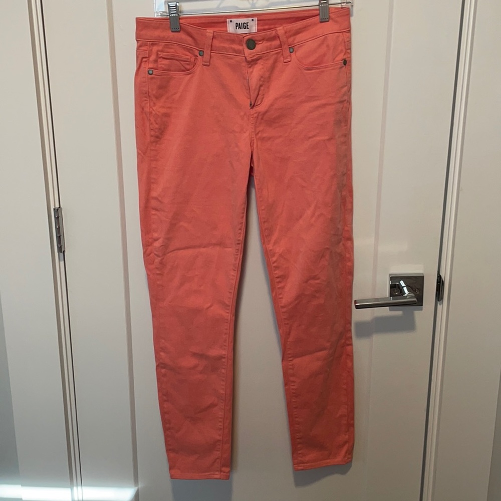 Paige coral skinny pants, size 29